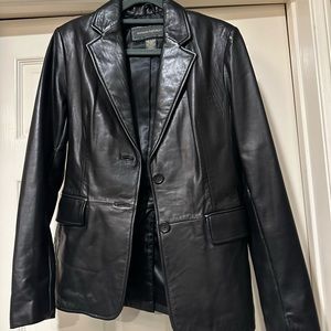 Banana republic leather blazer